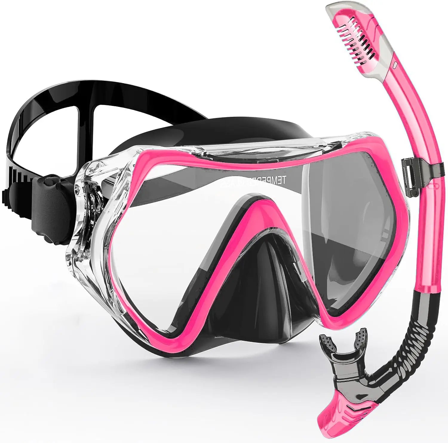 AquaVision Snorkel Mask Set for Adults | Anti-Fog & Impact-Resistant | Silicone Seal & Dry Snorkel | 180° Field of View