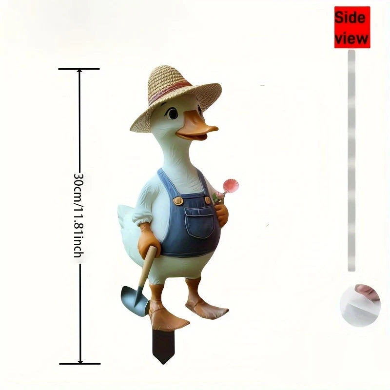 Gartelino Gartenstecker Ente | Verspielte Tierfigur | Acryl | für Rasen & Außenbereich