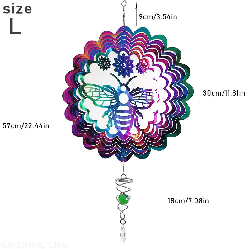 AeroButterfly Schmetterling Windspinner | Drehendes Windspiel | Garten & Balkon Dekoration | Edelstahl & Farbwechsel | 3D Effekt