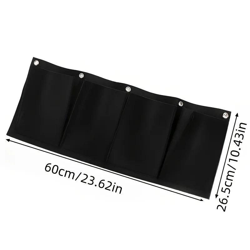 WandWuchs Wand-Pflanzbeutel | Filz Pflanztasche schwarz | Wandmontage | Vliesstoff Vertikalbeet | Indoor & Outdoor