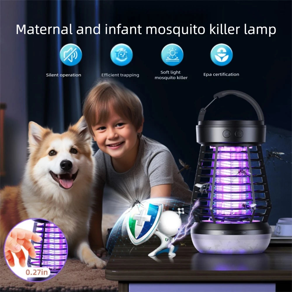 MosquitoGuard Inverter USB Mückenlampe | Anti-Moskito & Campinglicht | 4 Helligkeitsstufen + SOS | Outdoor & Zuhause