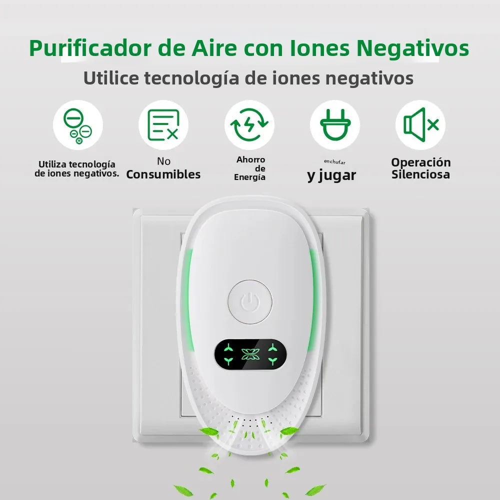 Ionara Mini Luftreiniger | Negative-Ionen Ionisator Plug-in | Geräuscharmer Luftreiniger ohne Filter | Für Schlafzimmer & Bad