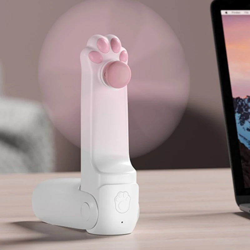 BREEZIO Mini Ventilator faltbar | USB wiederaufladbar | 1200mAh Akku | leise | Handventilator mit Powerbank