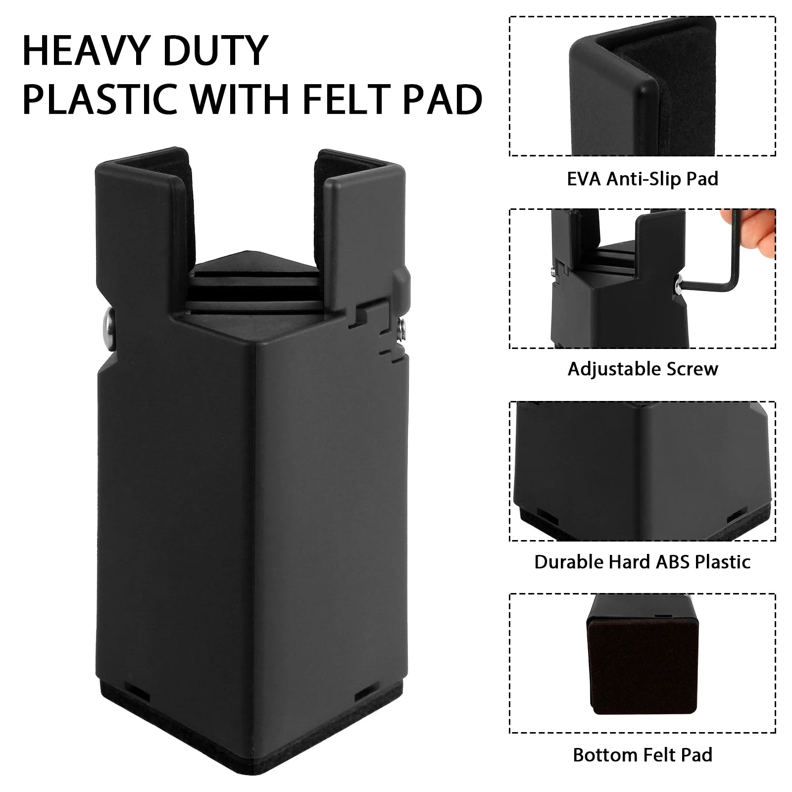 Elevato 4er-Set Verstellbare Möbelfüße | Aluminium | Stuhl, Sofa & Tisch | 5–10 cm Höhe