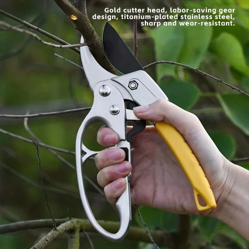Forcetra Umlenk-Gartenschere mit Seilzug | SK5 Stahl | Kraftsparend bis 18 mm | Profi Baumschnitt