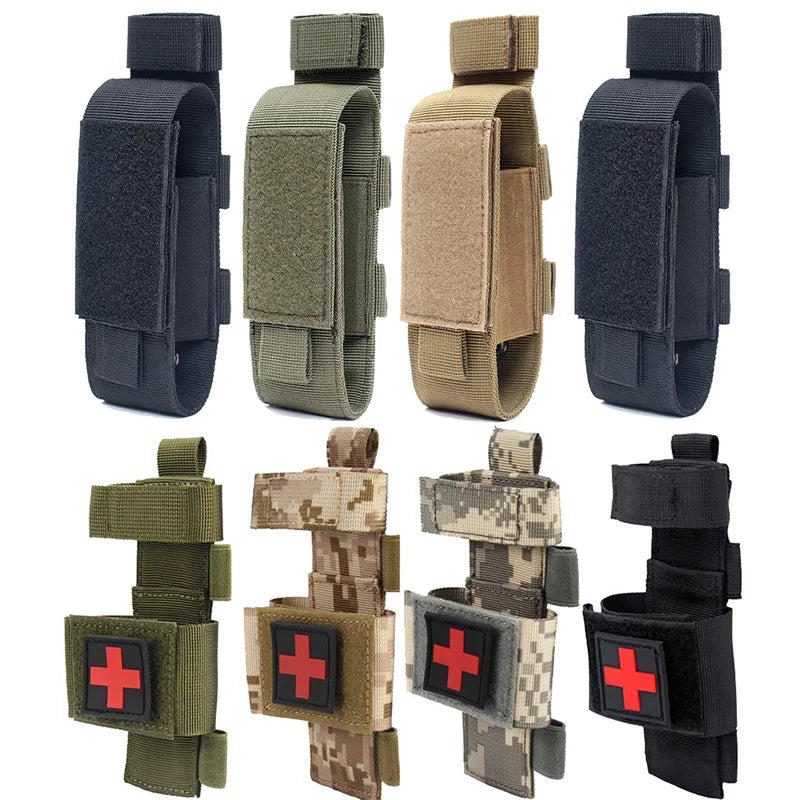 TactiHold | MOLLE Nylon-Holster für Tourniquet & Taschenlampe | Robuste Outdoor-Aufbewahrung | 18 × 5 × 7 cm
