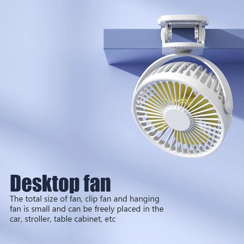 Airvello | USB-Clipventilator mit 3 Geschwindigkeiten | 360° drehbar | Leiser Mini-Tischventilator