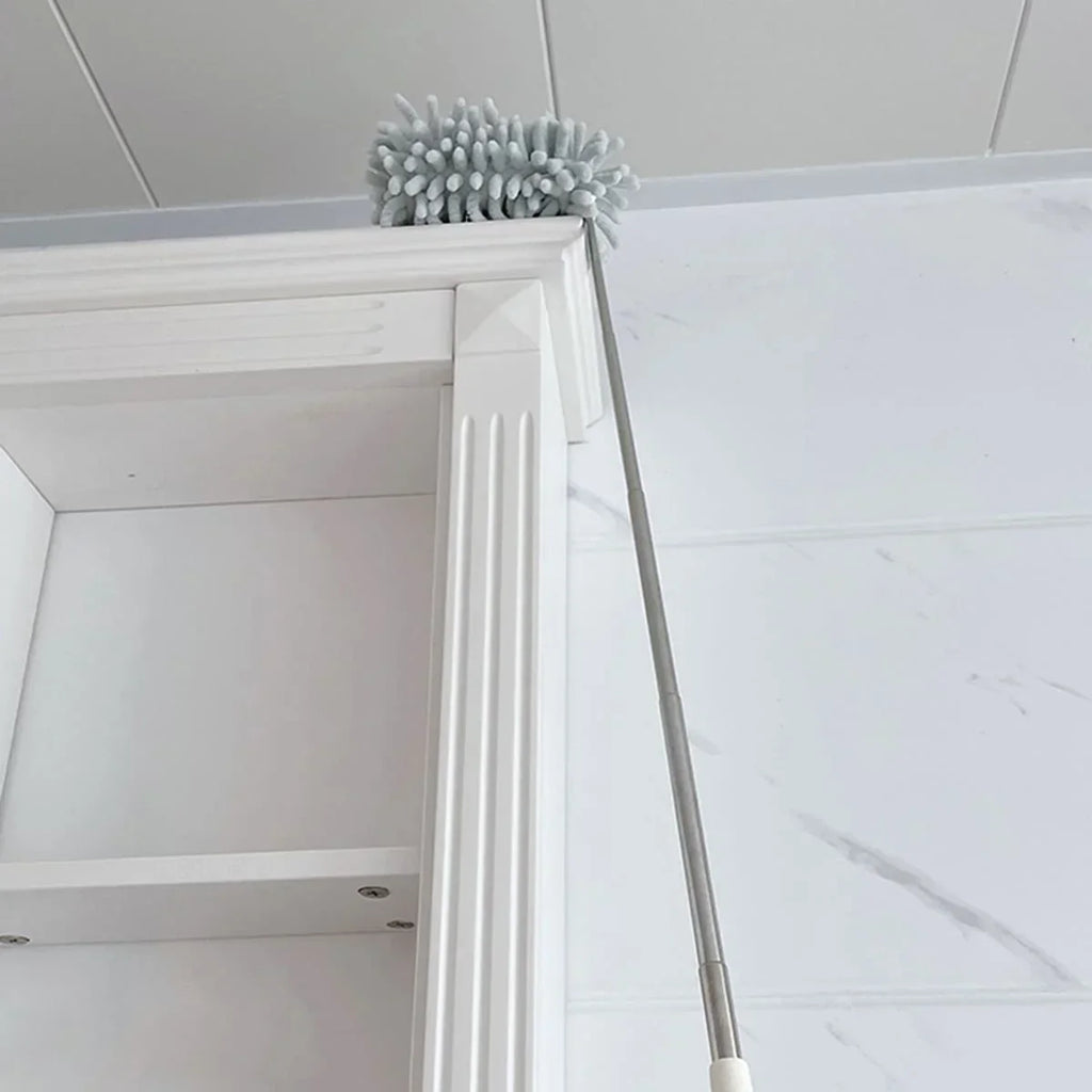 DUSTELLA Telescopic Dust Duster | Extendable to 80 cm | Microfiber Chenille & Stainless Steel Handle – For Ceilings, Furniture & Corners