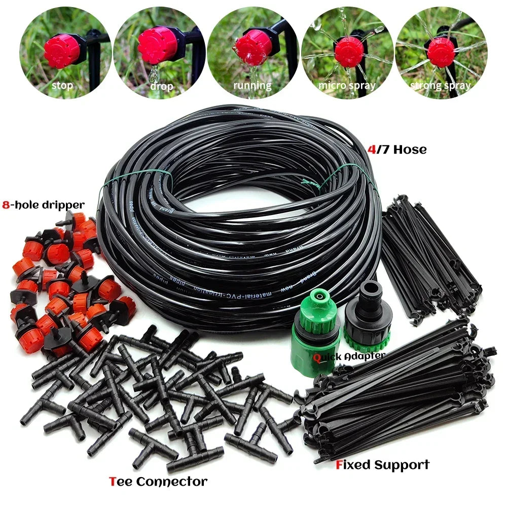 AquaGarten DIY Tropfbewässerungssystem | 10–30 m | Automatische Gartenbewässerung | Einstellbare Tropfer