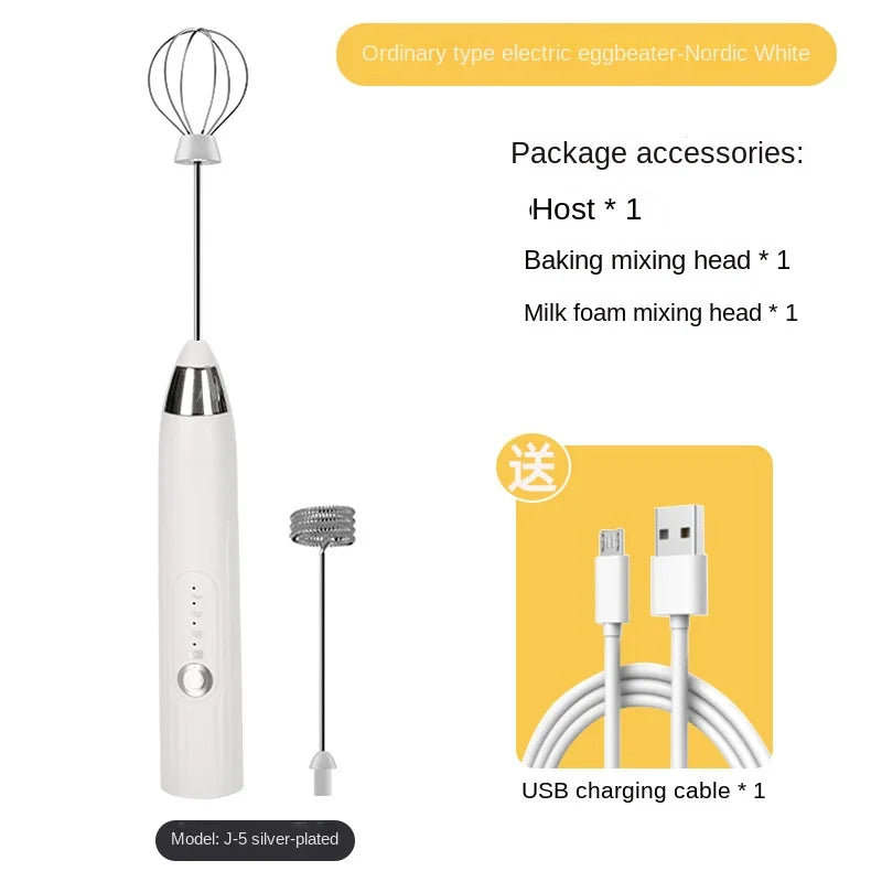 CREMIX Electric Milk Frother & Mixer | 3 Speeds | Double Stainless Steel Attachment | USB Charging