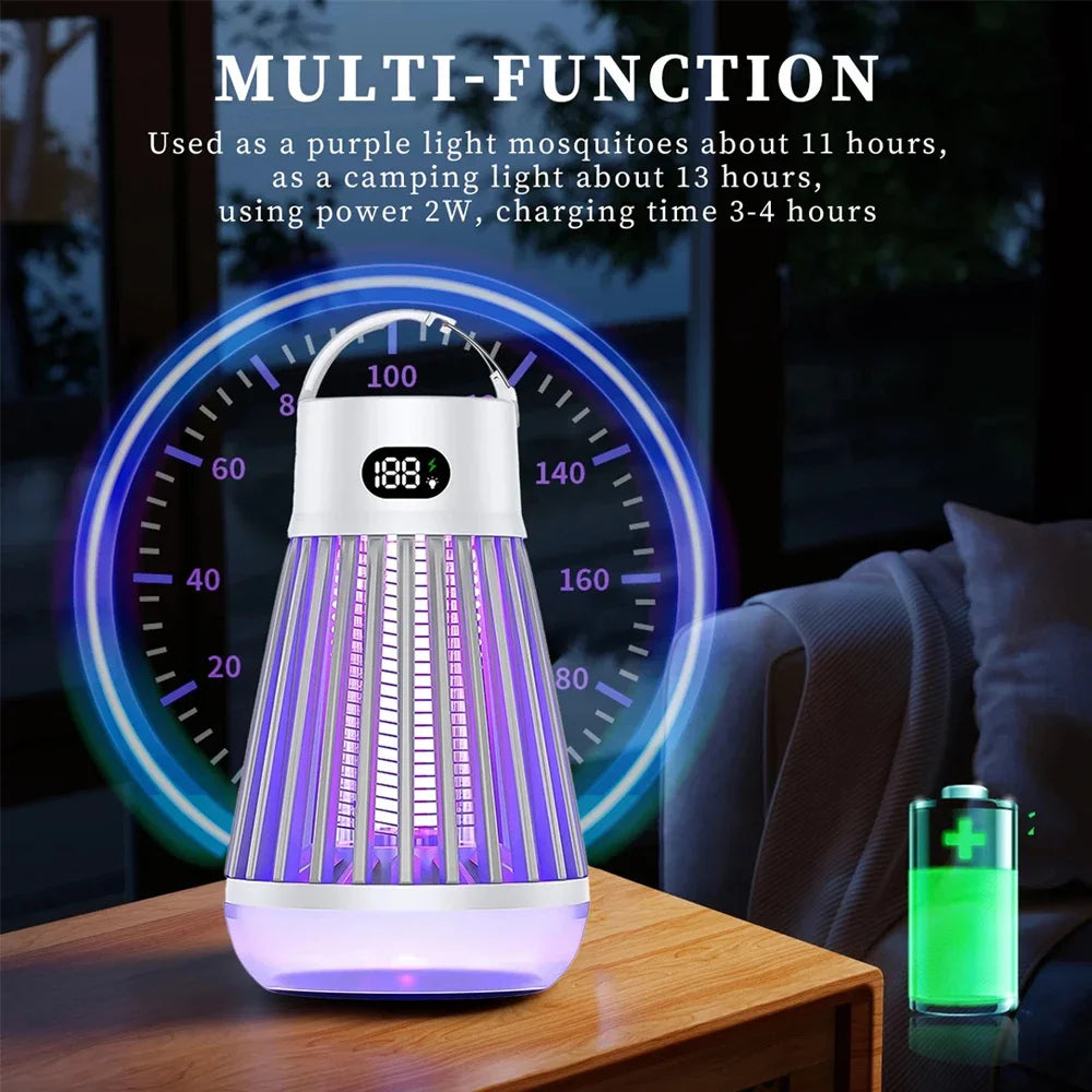 BugAway Elektrischer Mückenvernichter UV-Licht | USB Fliegen- & Insektenfalle | 2000mAh | Leise & Tragbar | Innen & Außen
