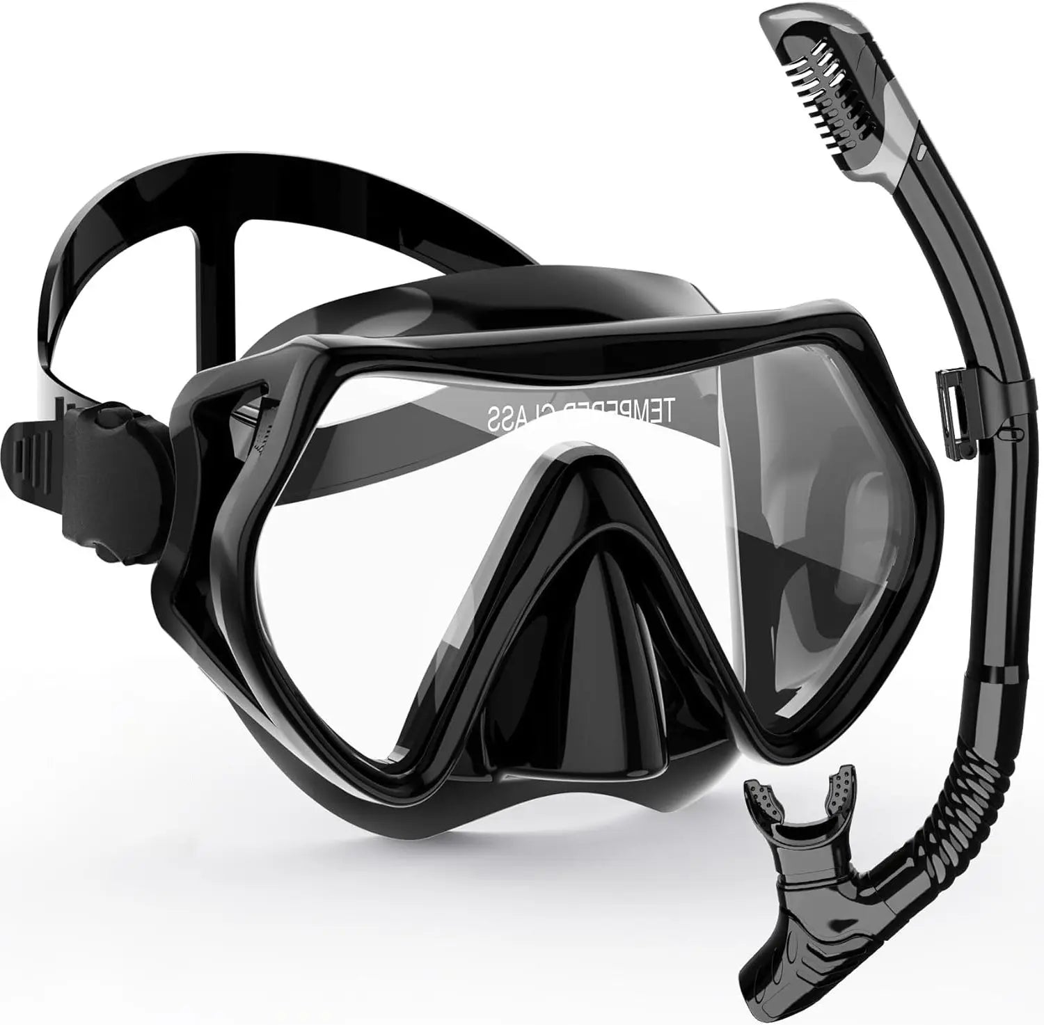AquaVision Snorkel Mask Set for Adults | Anti-Fog & Impact-Resistant | Silicone Seal & Dry Snorkel | 180° Field of View