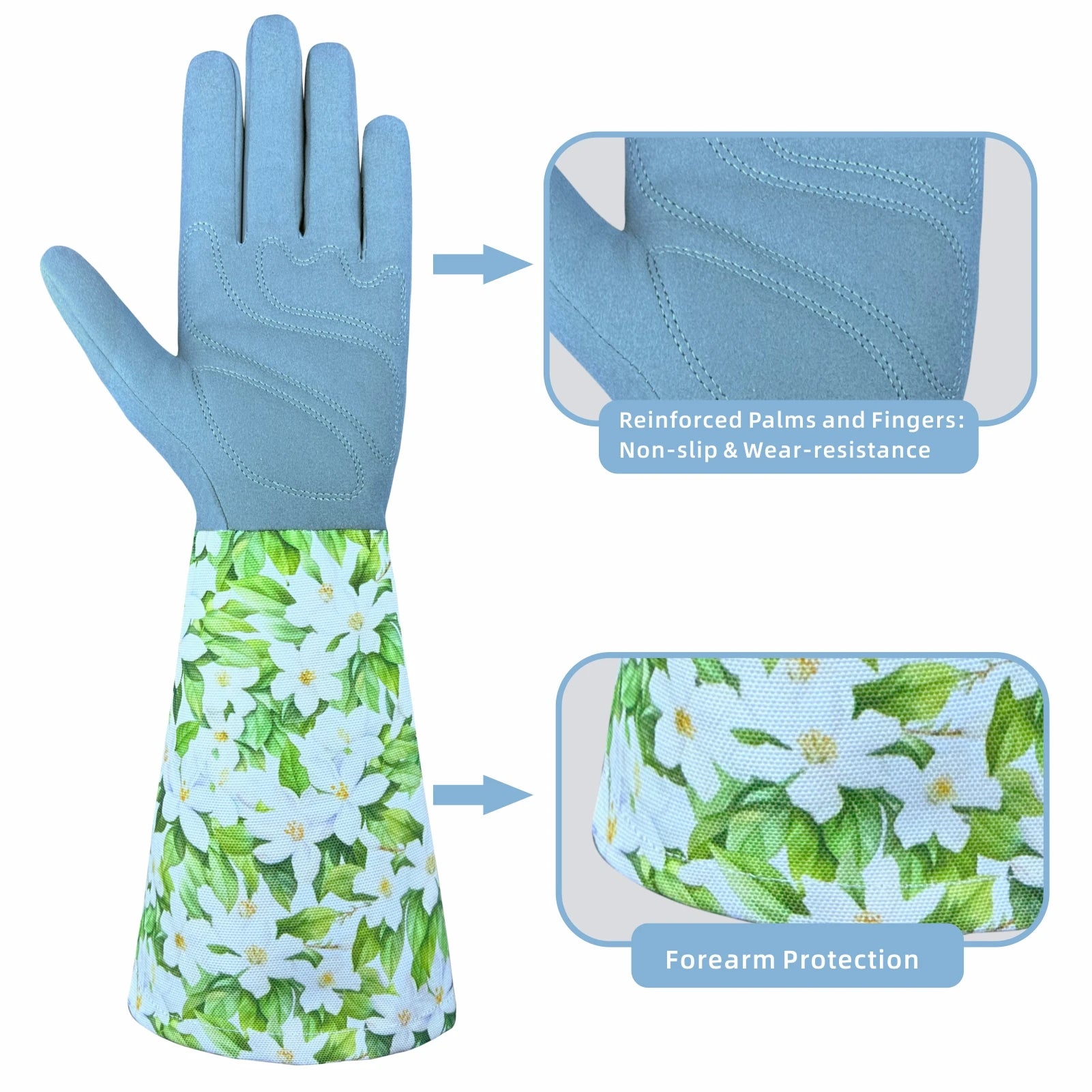 Thornova | Titel: Langärmlige Gartenhandschuhe | Dornensicher mit Verstärkten Fingern & Ärmeln