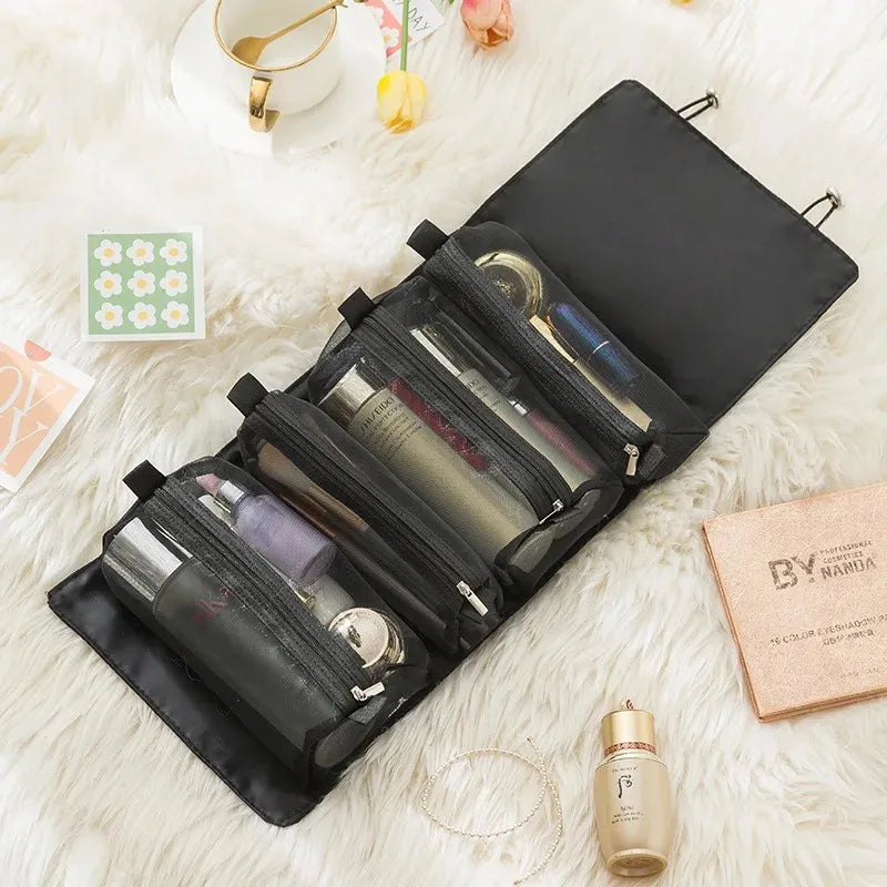 FlexiGlam Bag Abnehmbare Kosmetiktasche 4-in-1 | Große Kapazität & Tragbar | Faltbare Reise-Beauty-Aufbewahrung