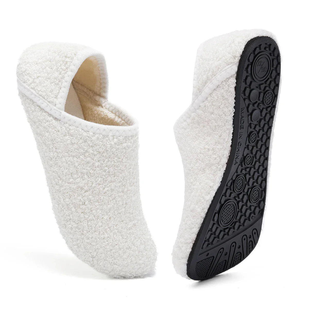 Cozy Cotton Slippers | Fluffy & Warm for Women & Men | Non-Slip Sole | Winter Plush Slippers | Velvoria