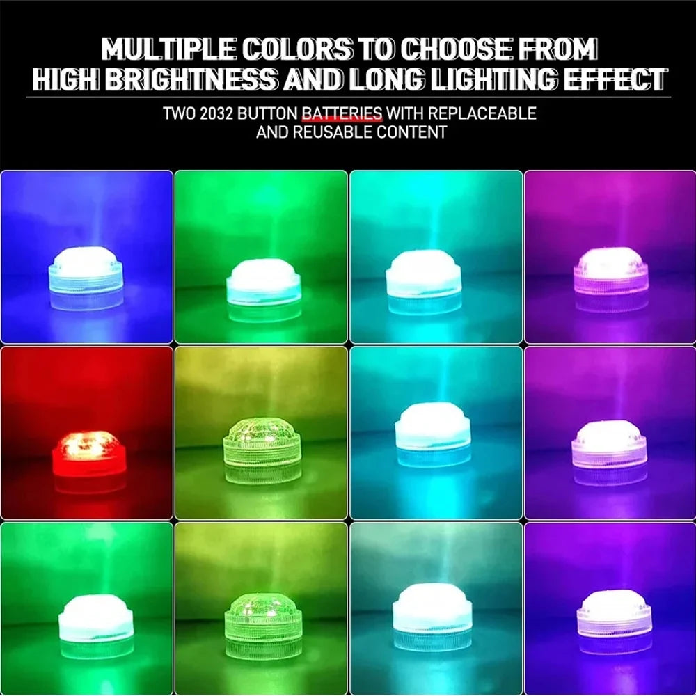 AquaGlow Mini Unterwasser-LED Lichter | RGB Farbwechsel | Fernbedienung | Wasserdicht