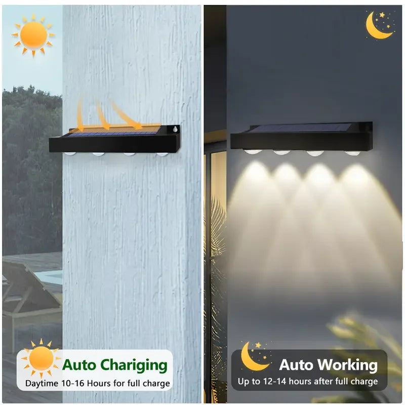 Luminara Solar Wandleuchte LED | Wasserdicht IP54 | Garten & Zaunbeleuchtung | Aluminium Outdoor Licht