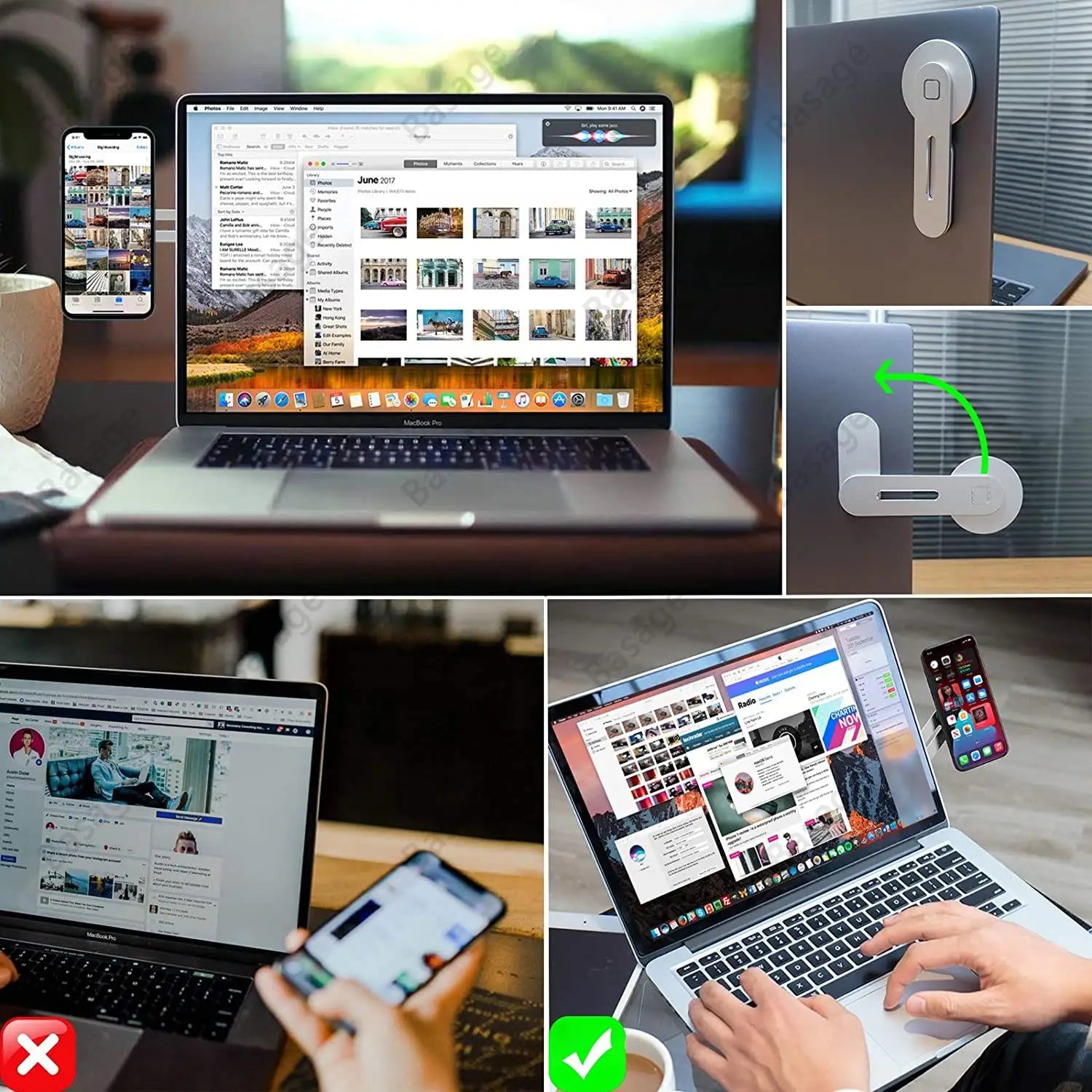 FlexMount | Magnetischer Smartphone-Halter für Laptop & Monitor | Klappbar aus Aluminium