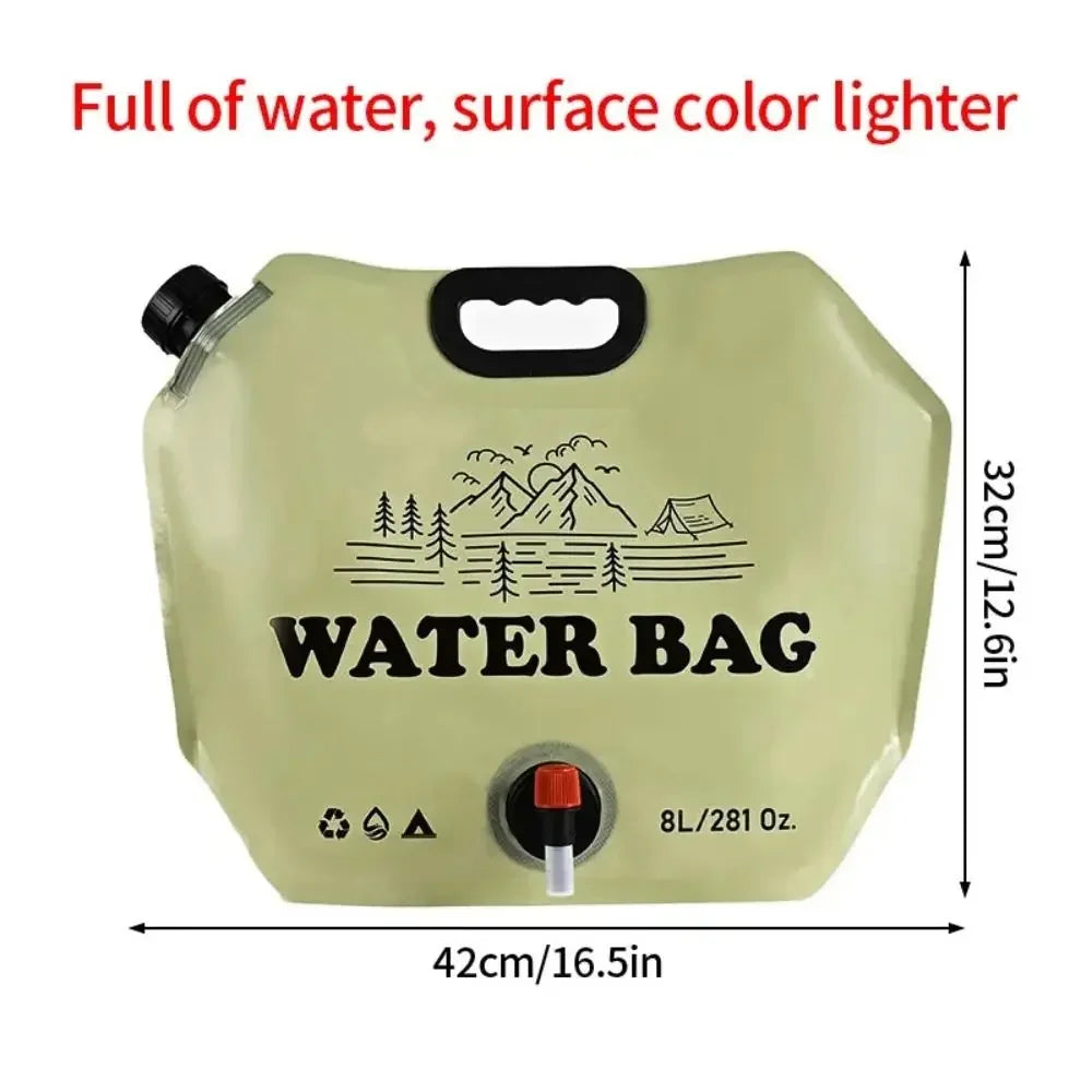 Hydrava | Faltbarer Wasserbeutel 8L | Tragbarer Wasserspeicher aus PEVA | Für Camping, Wandern und Outdoor