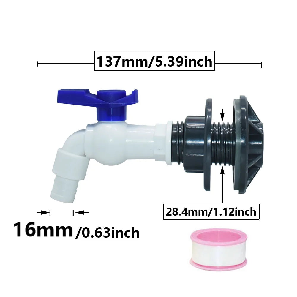Hydravax IBC Tank Adapter Ventil | 16 mm Anschluss | Gewinde Wasserhahn Verbinder | Regentonne Schlauchadapter