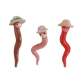 GardenWriggle Resin Regenwurm Deko-Set | 3er Set | Balkon, Terrasse & Garten Pflanzendeko