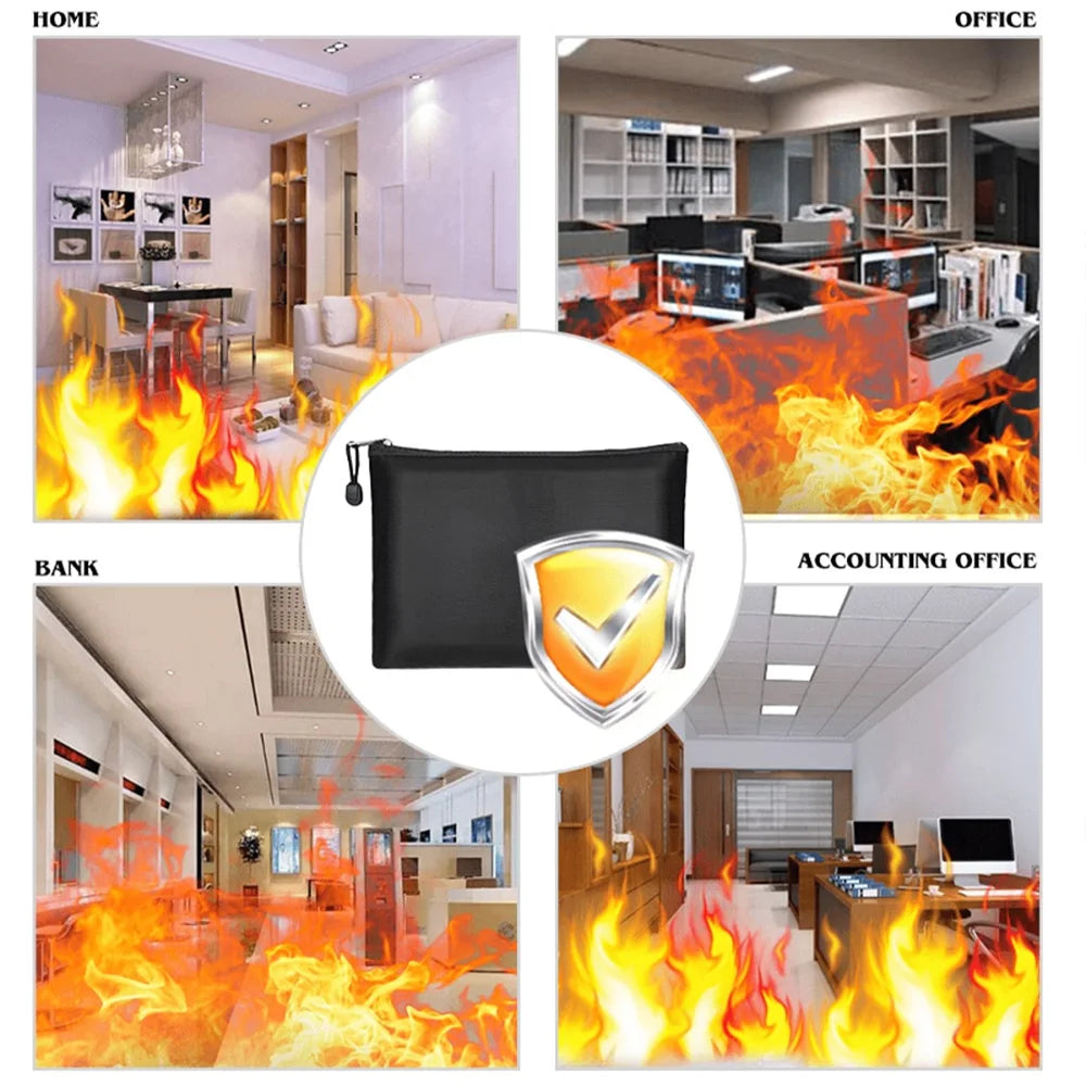 SafeVault Multifunktionale Aufbewahrungstasche | Feuersicher & Wasserfest | Für Geld, Pass, Karten & Schmuck