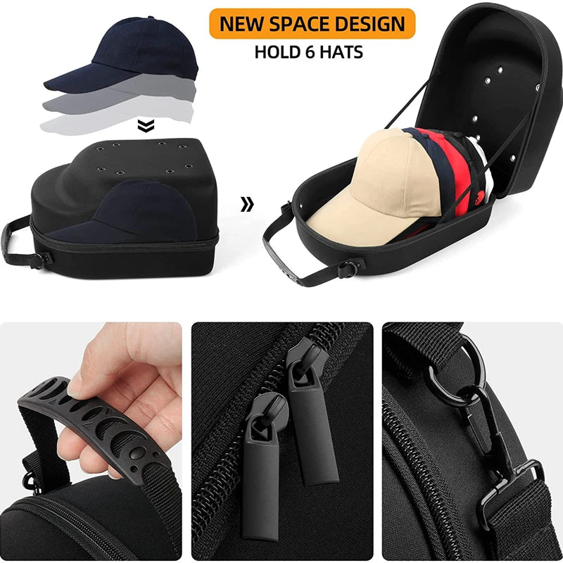 Capvora Baseball Cap Hartschalen-Transportbox | EVA | Tragbar mit Reißverschluss | 24 x 13 x 32 cm