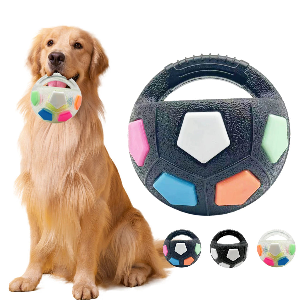 FurVivo Hundespielzeug Ball | Football-Design | Robuster Kautschuk | Quietschend & Zahnfreundlich