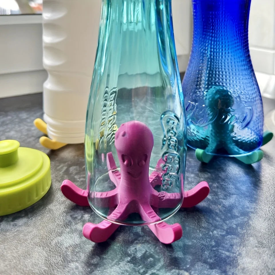 CupTako Tragbarer Flaschenhalter & Trockengestell | Octopus Design | Küchen- & Trinkbecherablage
