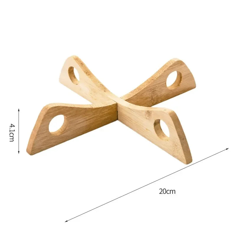 EcoTray Pro Abnehmbarer Tablett-Halter | Bambus Holzunterlage | Hitzeschutz & rutschfest | 20×4,1 cm