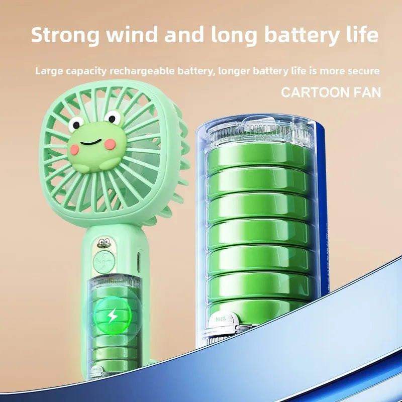 CooliFan Mini-Handventilator | USB wiederaufladbar | Leise & tragbar | Cartoon Design | Geschenkidee