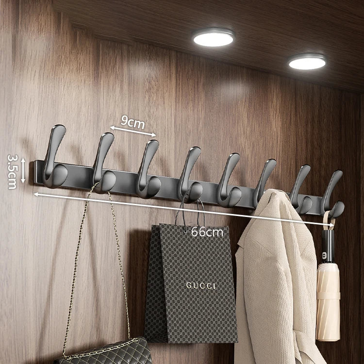 Hookeria Wandhaken Badezimmer & Flur | 10 Haken | Metall & ABS | Rostfrei | Tür- & Wandmontage