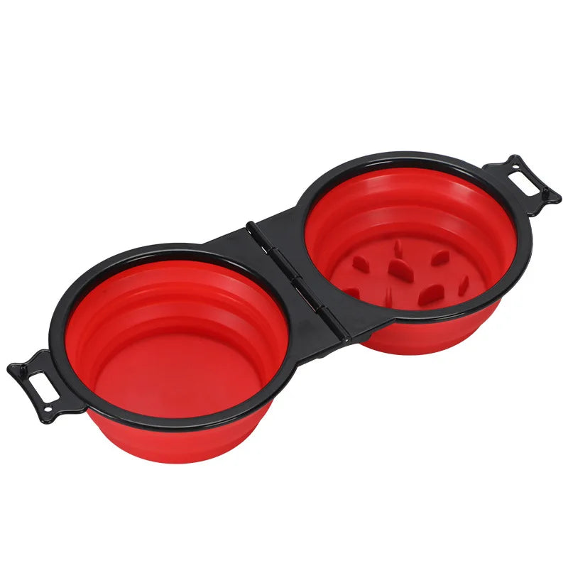 PawSip Duo Reise Napf für Hunde & Katzen | 2-in-1 Doppelnapf faltbar | Tragbar für Outdoor | Wasser & Futter