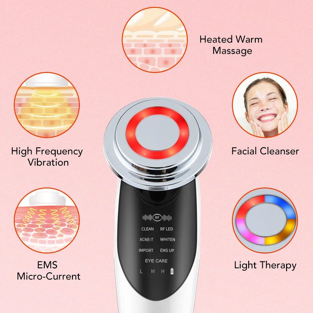 EMS Gesichts- & Halsstraffungsgerät | LED-Lichttherapie | Mikrostrom-Massage | Wiederaufladbar | Dermalisse