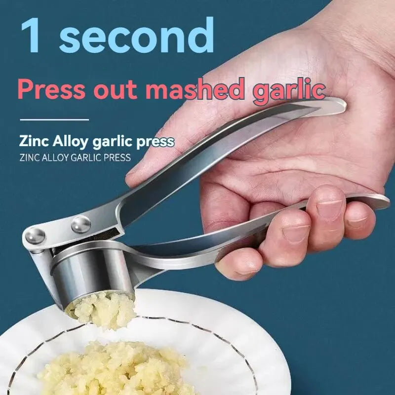 GarliMaster Pro Manuelle Knoblauchpresse | Anti-Rutsch & Multifunktional | Aluminiumlegierung | 16×5 cm
