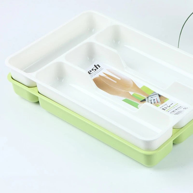 Drawello Besteck Organizer Schublade | Kunststoff | 27x17,6x3,5 cm | Schwarz oder Weiß
