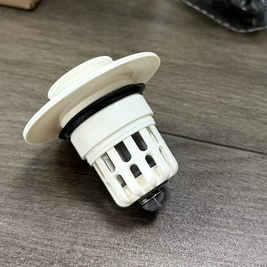 AquaSeal Pro Pop-Up Waschbeckenstöpsel | Abflussfilter & Sieb | Schnellverschluss & Wasserablauf | 6×6 cm