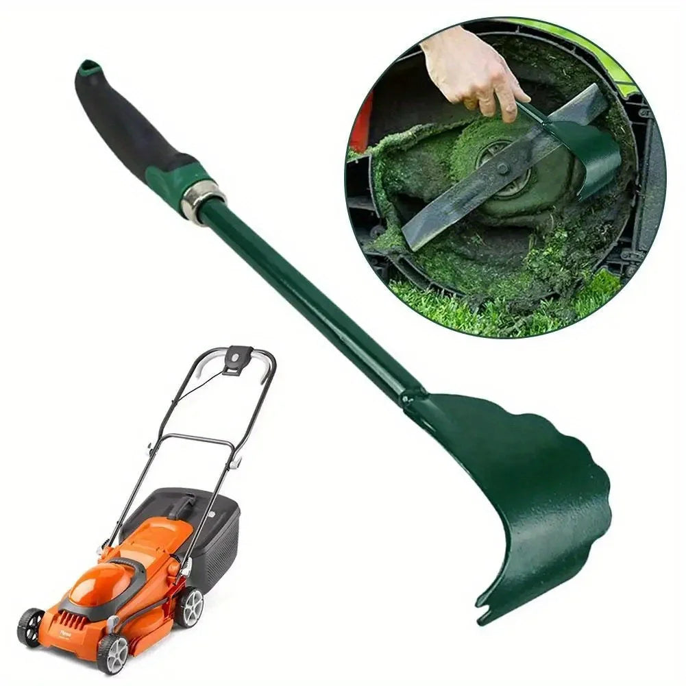 DeckClean Pro | Rasenmäher-Reinigungsschaber aus Metall | Ergonomischer Langgriff zur Unterboden- & Mähdeckreinigung