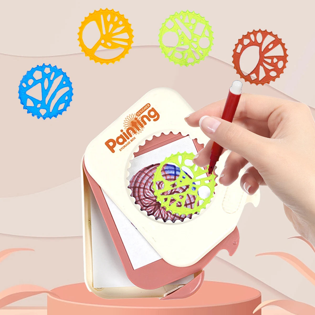 Geometriax Spirograph Zeichen Set | Geometrische Schablonen & Zahnräder | Kreatives Zeichenspielzeug | Kunststoff
