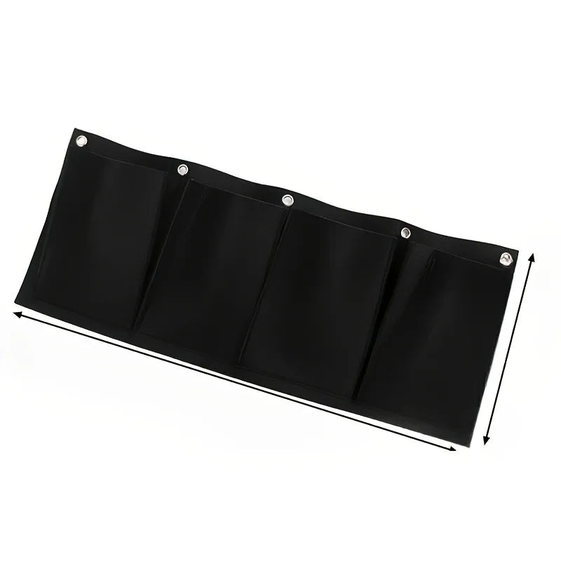 WandWuchs Wand-Pflanzbeutel | Filz Pflanztasche schwarz | Wandmontage | Vliesstoff Vertikalbeet | Indoor & Outdoor
