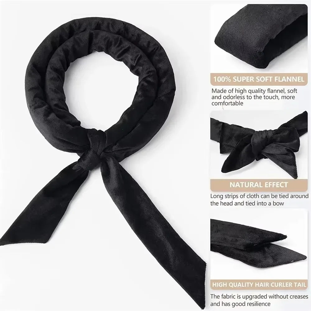 CurlEase Hitzefreier Haarwickler Stirnband | Weiche Velour Lockenwickler | Schlaf-Curls & DIY Styling | 3,5 x 151 cm