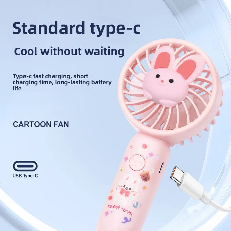 CooliFan Mini-Handventilator | USB wiederaufladbar | Leise & tragbar | Cartoon Design | Geschenkidee