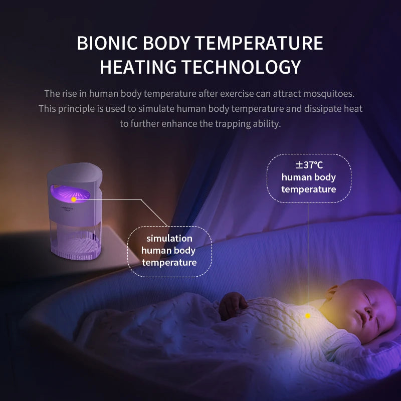 SafeSleep Kabellose Elektrische Mückenlampe | USB Typ-C | Silent & Automatisch | Indoor & Outdoor | Camping & Zuhause
