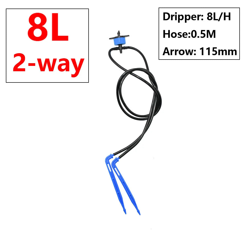 AquaVireo Tropfbewässerung Dripper 2L–8L/H | 1/2/4-Wege Verteiler | 0.3 / 0.5 cm Anschluss