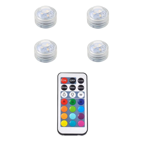 AquaGlow Mini Unterwasser-LED Lichter | RGB Farbwechsel | Fernbedienung | Wasserdicht