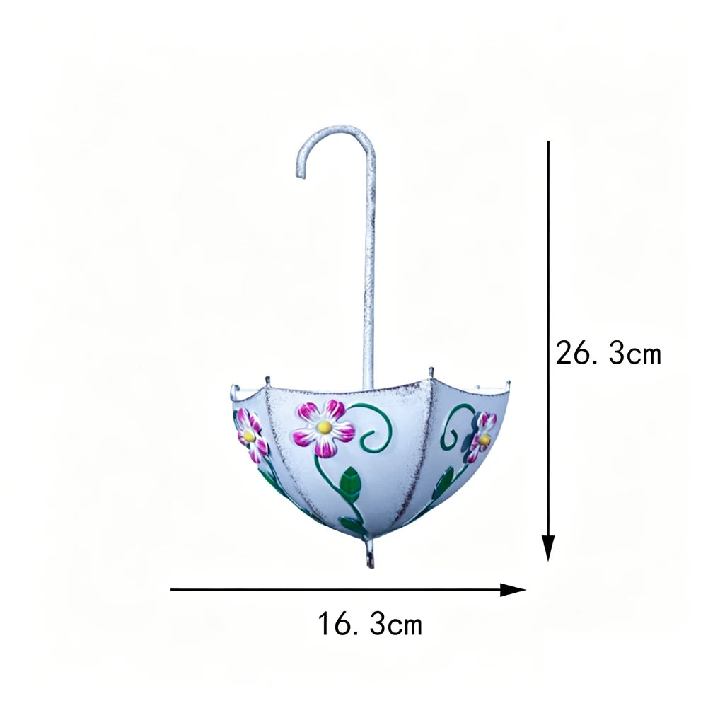Floravento | Hängender Blumentopf | Schirmdesign aus Eisen | Wandmontierter Pflanzkübel für Garten & Balkon