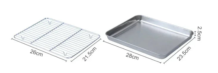 Edelstahl Backform Tablett mit Draht Rack Kuchen Backen BBQ Pan Tablett Platte Ofen Brownie Rack Kochen Braten Grillen Werkzeug