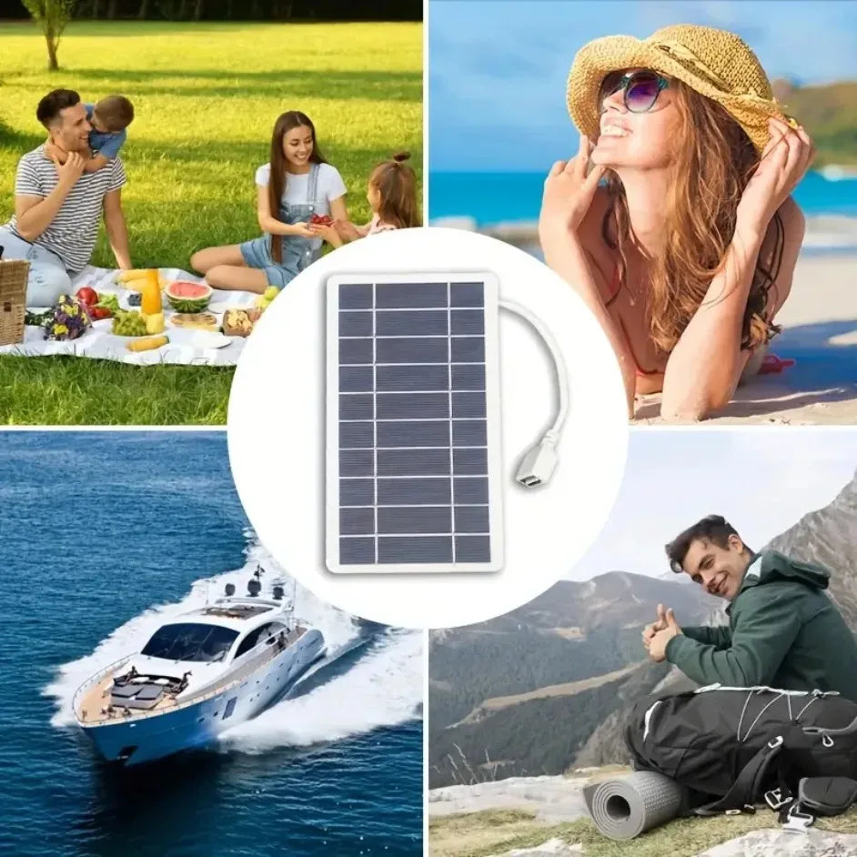 SolarVolt | Tragbares USB-Solarpanel | 2W Leistung | 5V Ausgang | Kompaktes Outdoor-Ladegerät für Camping & Reisen