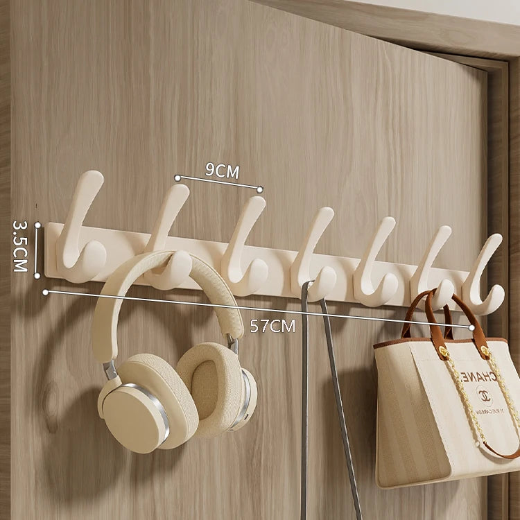 Hookeria Wandhaken Badezimmer & Flur | 10 Haken | Metall & ABS | Rostfrei | Tür- & Wandmontage