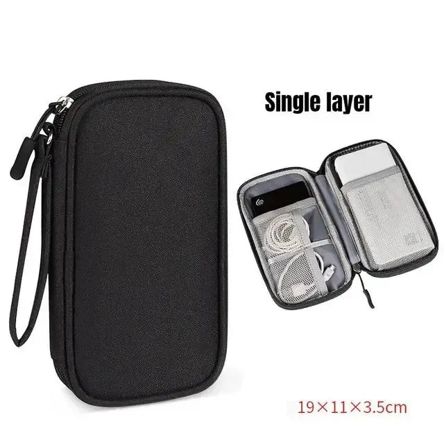 CableGuard Reise Kabel Organizer | Wasserdichte Aufbewahrungstasche | Doppel-Lagen Elektronik Zubehör Tasche